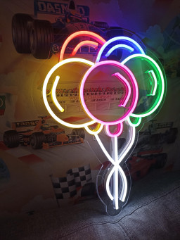 Balloons Neon Sign, Colorful Balloons Neon Sign, Holiday Decorations Neon Sign, Birthday Decoration Neon Sign