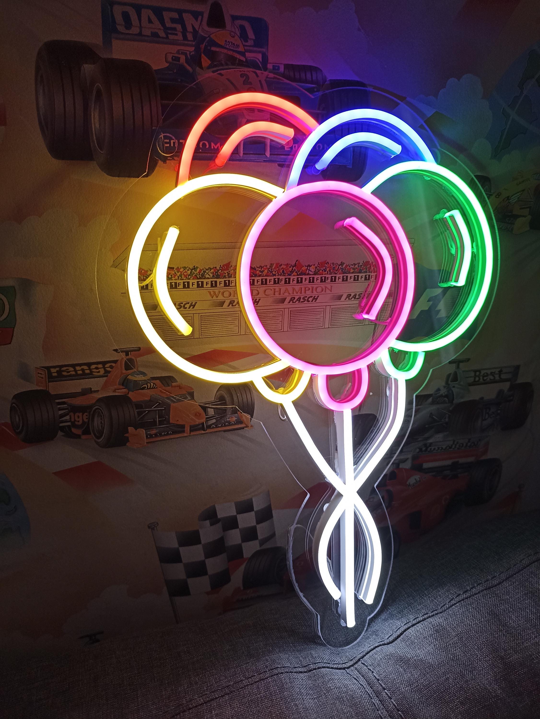 Balloons Neon Sign, Colorful Balloons Neon Sign, Holiday Decorations Neon Sign, Birthday Decoration Neon Sign