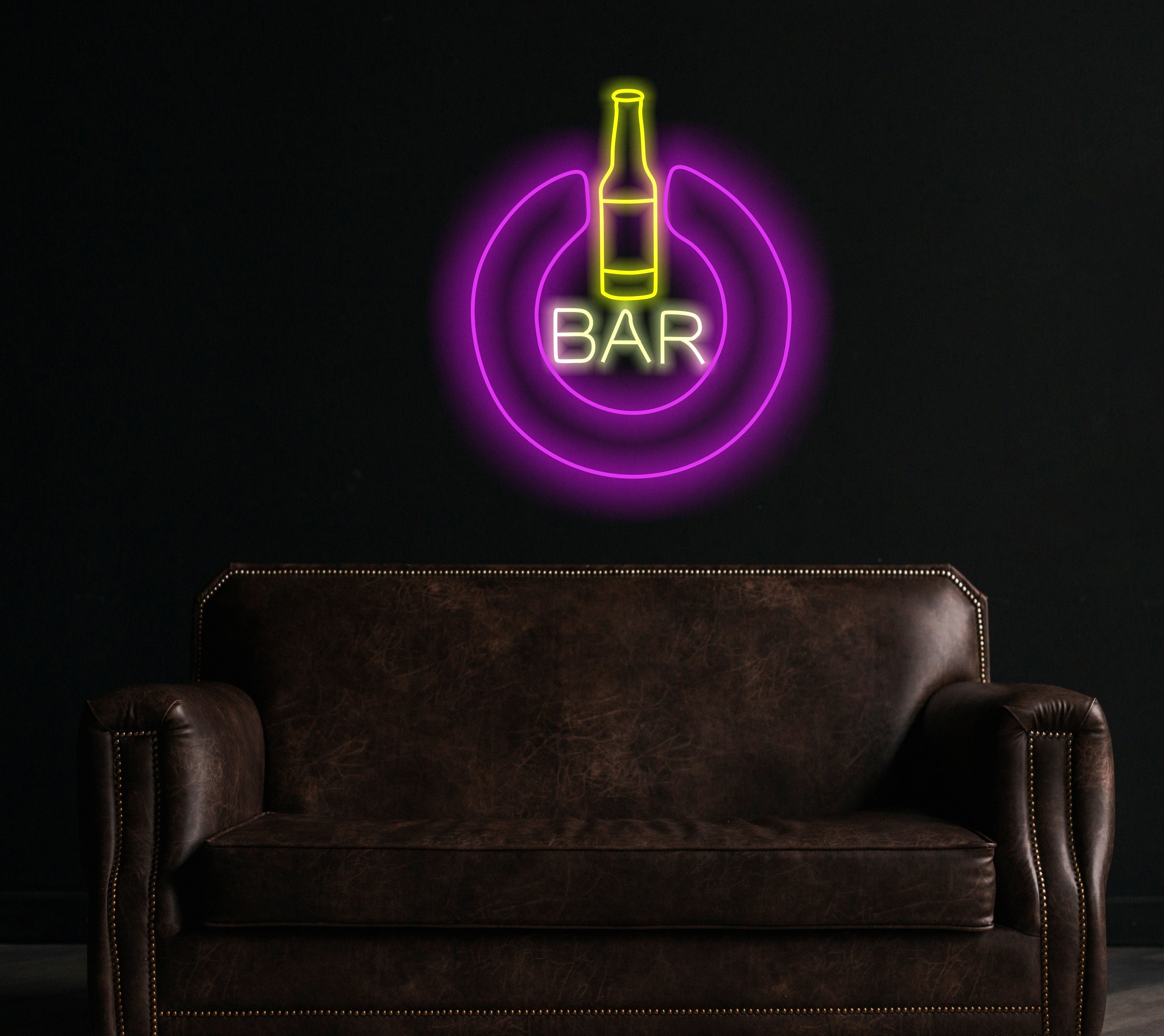 Neon Bar Sign, Pub Neon Sign, Man Cave Sign, Home Bar Sign, Open Neon Sign, Power Button Neon Sign, Light-Up Man Cave Decoration