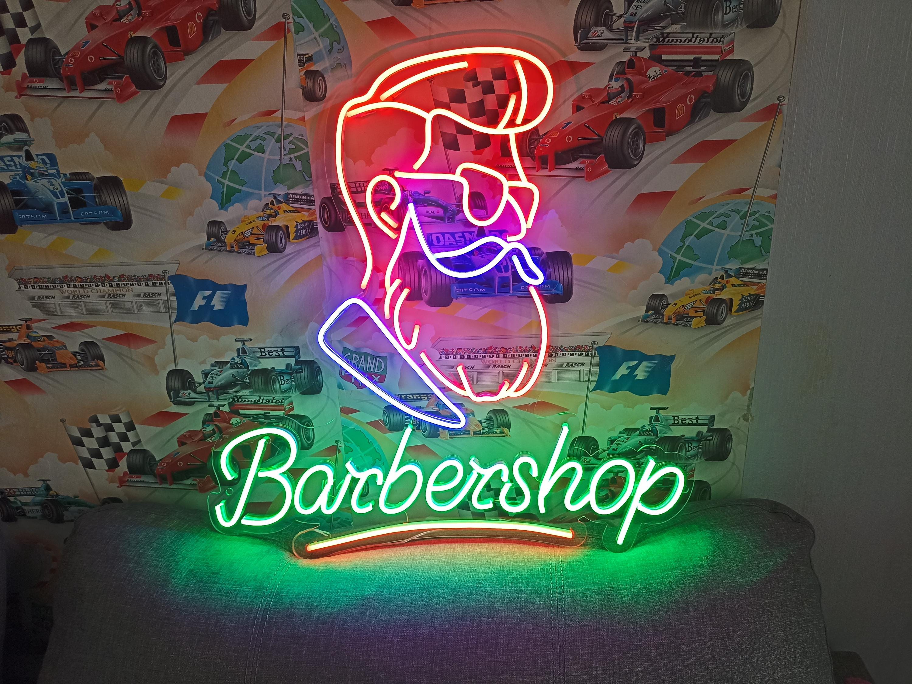 Vintage Barber Neon Sign, Neon Sign For Barber Shop, Barber Pole Neon Sign, Barber Shop Decor, Neon Light For Barber
