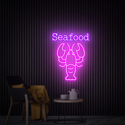 Seafood Lobster Neon Sign, Seafood Led Sign, Shop Wall Decor, Seafood Restaurant Decor, Custom Neon Sign for Business, Store Decor Best Gift
