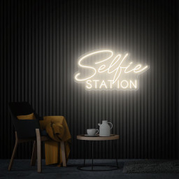 Selfie Station Neon Sign, Custom Selfie LED Neon Sign, Neon wall Art, Home Beauty Room Salon Wall Decor Photo Backdrop Wedding Party Gift