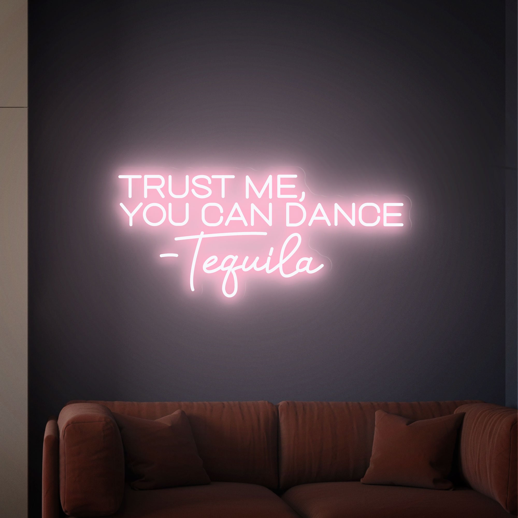 Trust Me You Can Dance Tequila Neon Sign - Neon Bar Sign, Bar Wall Decor, Wedding Bar Sign, Outdoor Bar, Neon Light Sign