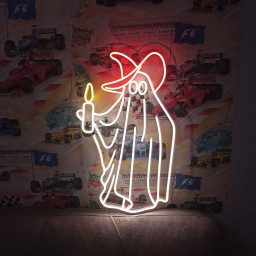 Ghost Halloween neon sign, Ghost-shaped neon light for Halloween, Unique neon ghost sign for October, Spooky neon ghost decoration