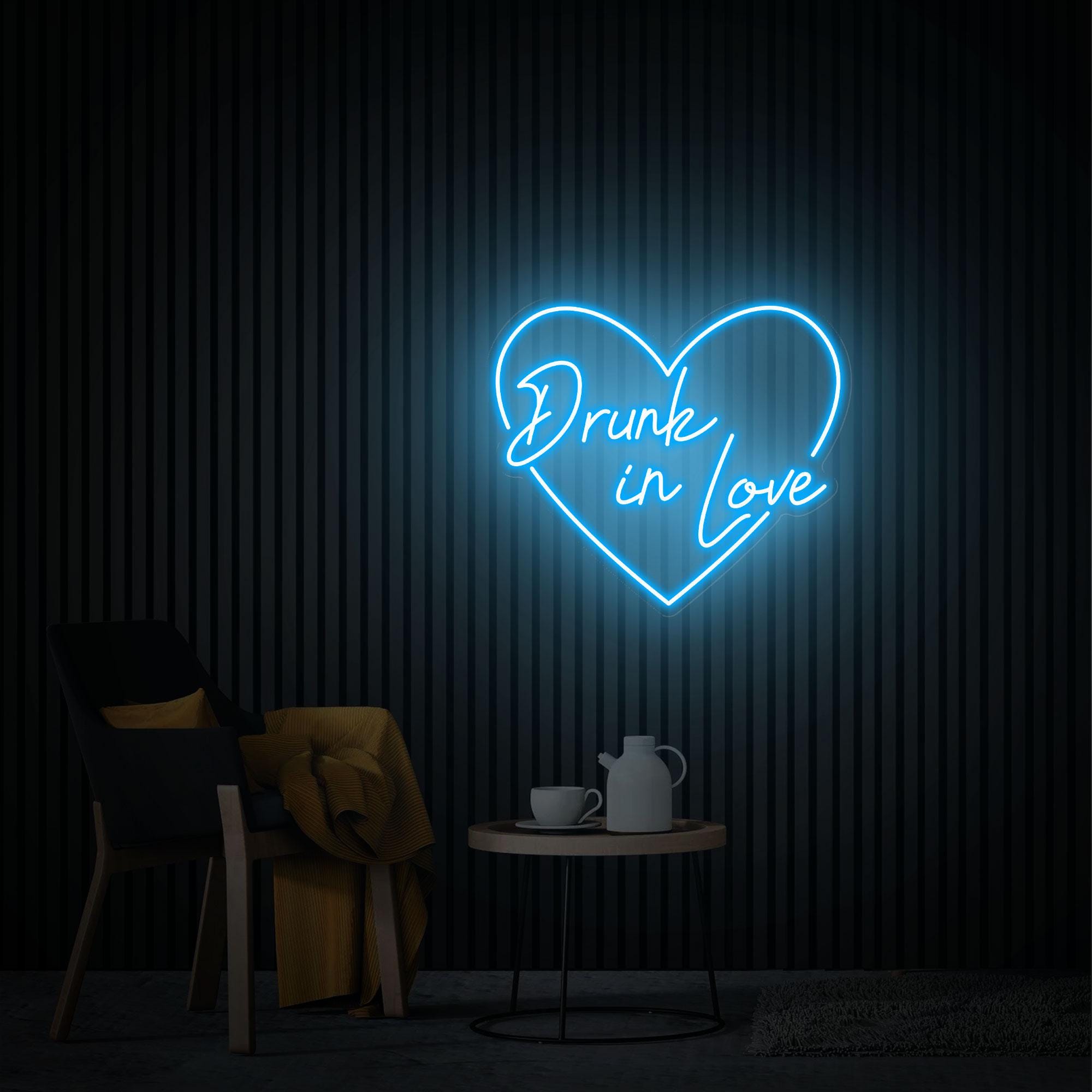 Drunk in Love Neon Sign, Custom Wedding Sign, Wedding Backdrop, Home Decor Personalized Gift, Neon Sign Art, Wedding Decor Gift for Couple