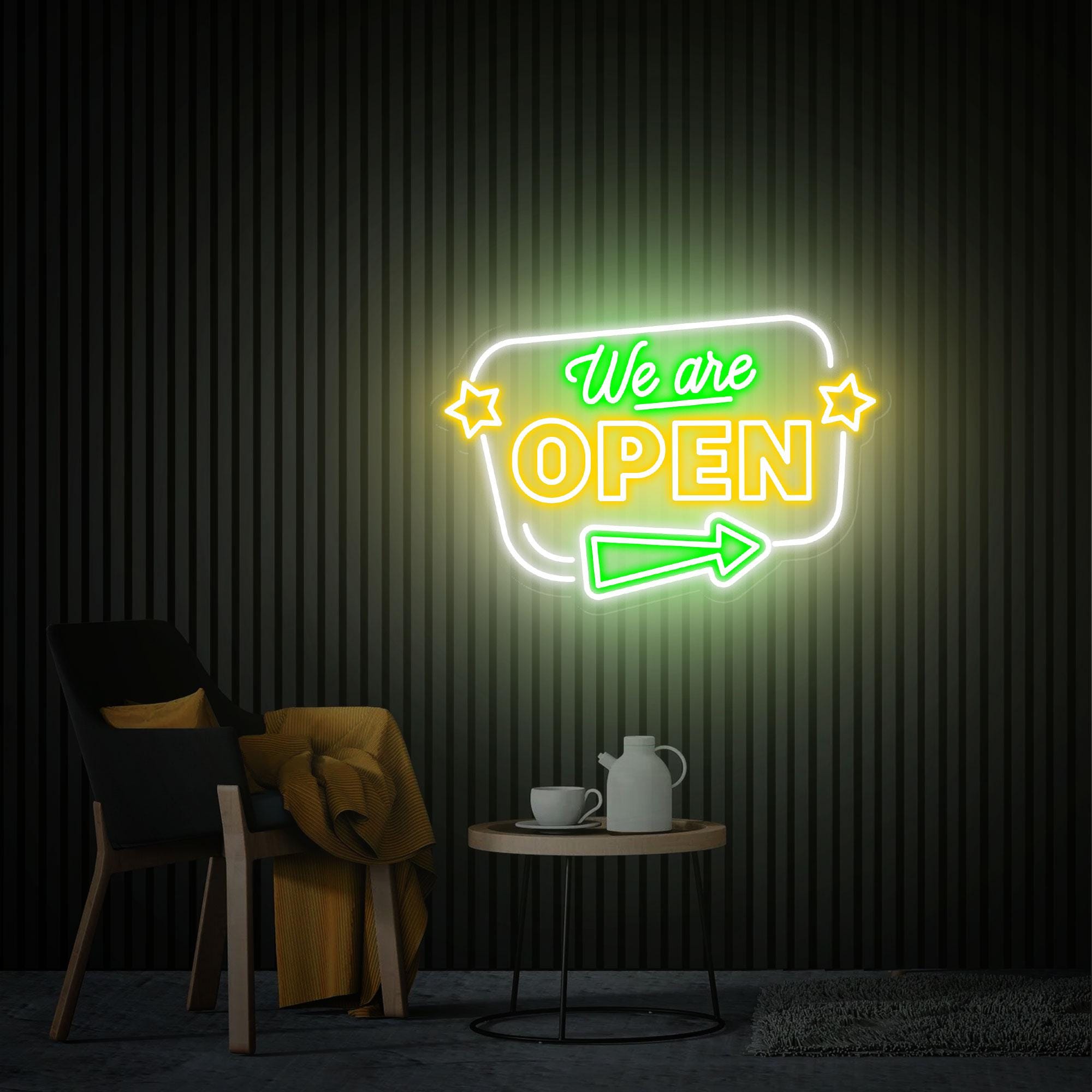 We Are Open Neon Sign, Open Led Light Sign Dimmable, Custom Neon Sign for Business, Bar Pub Wall Art Open Sign, Store Shop Open Wall Decor