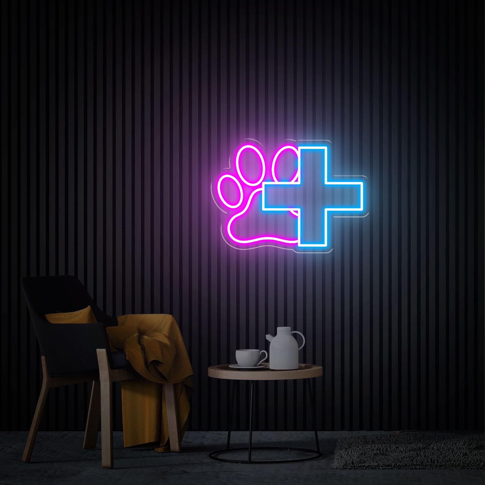 Pet Hospital Neon Sign, Pet Clinic Signage Vet Wall Decor, Custom Animal Practice Led Light Sign, Pet Spa Pet Shop Wall Decor