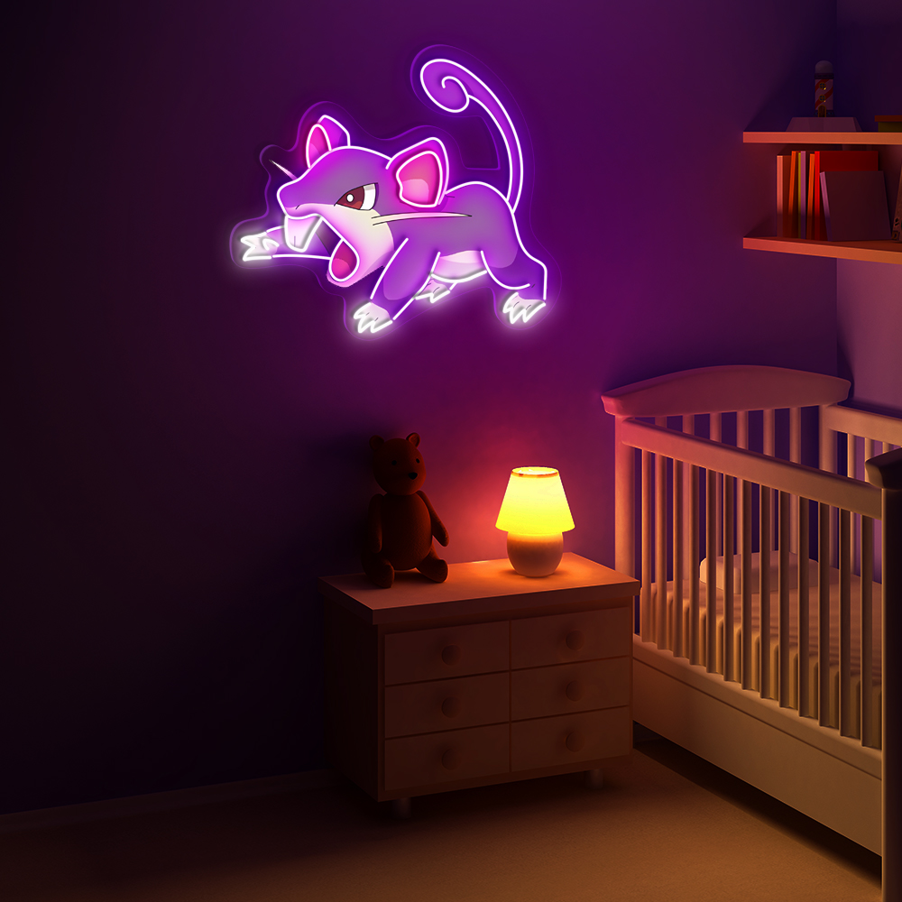 Rattata UV Signs Pokemon Wall Art