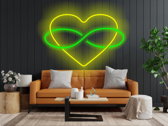 Neon Heart Sign With Infinity Symbol For Lovers, Infinity Sign And Heart Valentine's Day Gift, Neon Sign For Heart-Shaped Wedding Decor