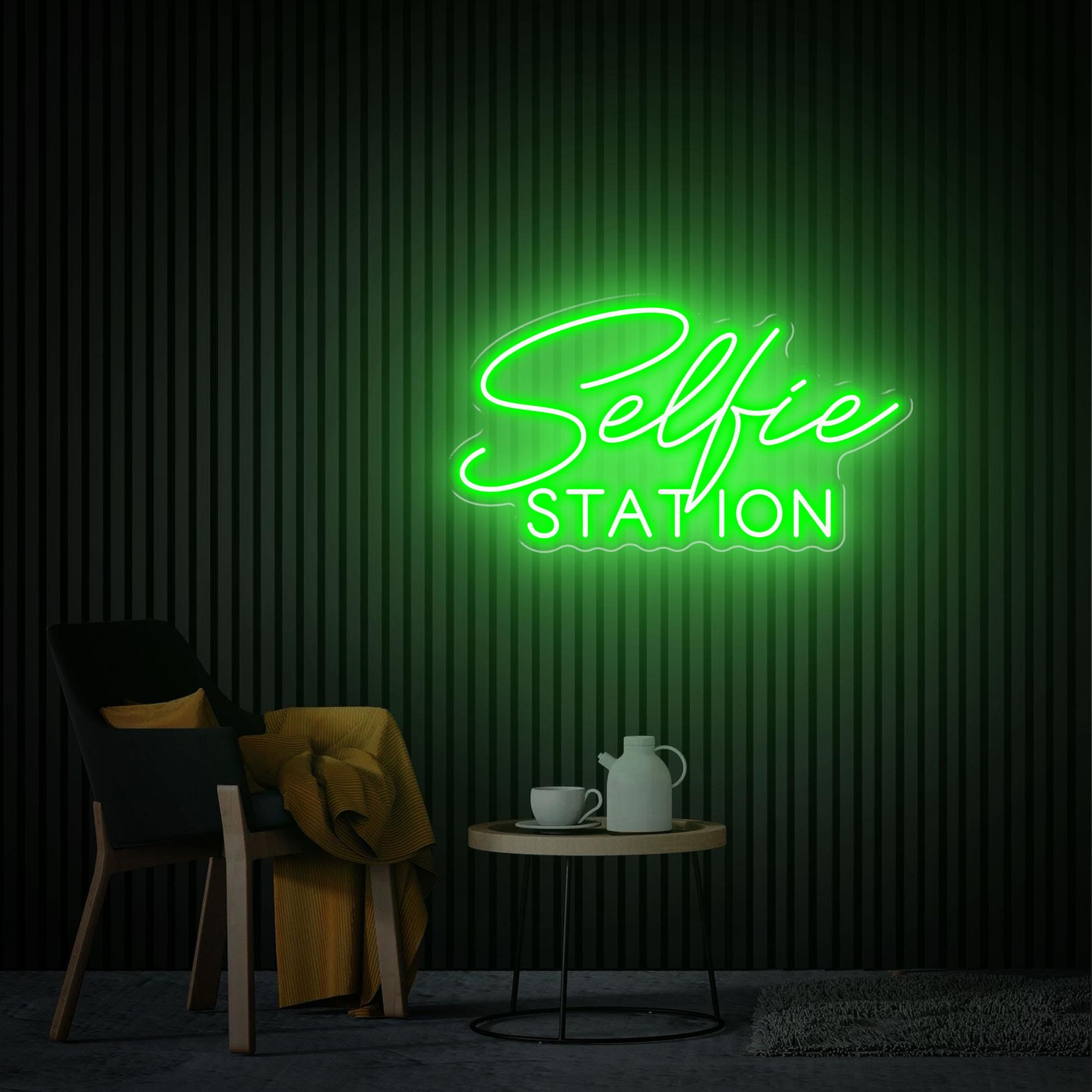 Selfie Station Neon Sign, Custom Selfie LED Neon Sign, Neon wall Art, Home Beauty Room Salon Wall Decor Photo Backdrop Wedding Party Gift