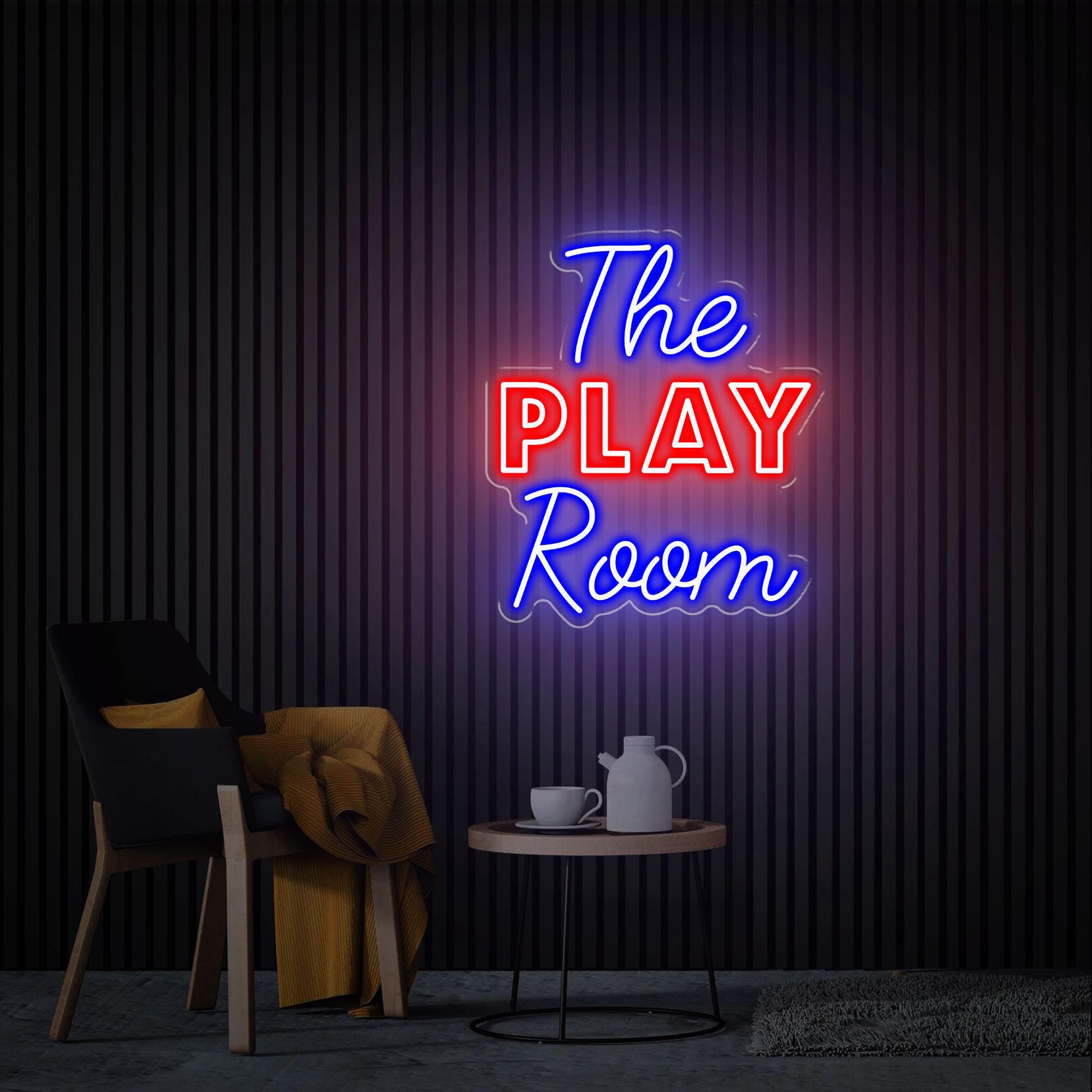 The Play Room Neon Sign, Custom Playroom Sign, Modern Kids Wall Decor, Teenage Room Decor, Game Room Led Sign, Play Room Light Up