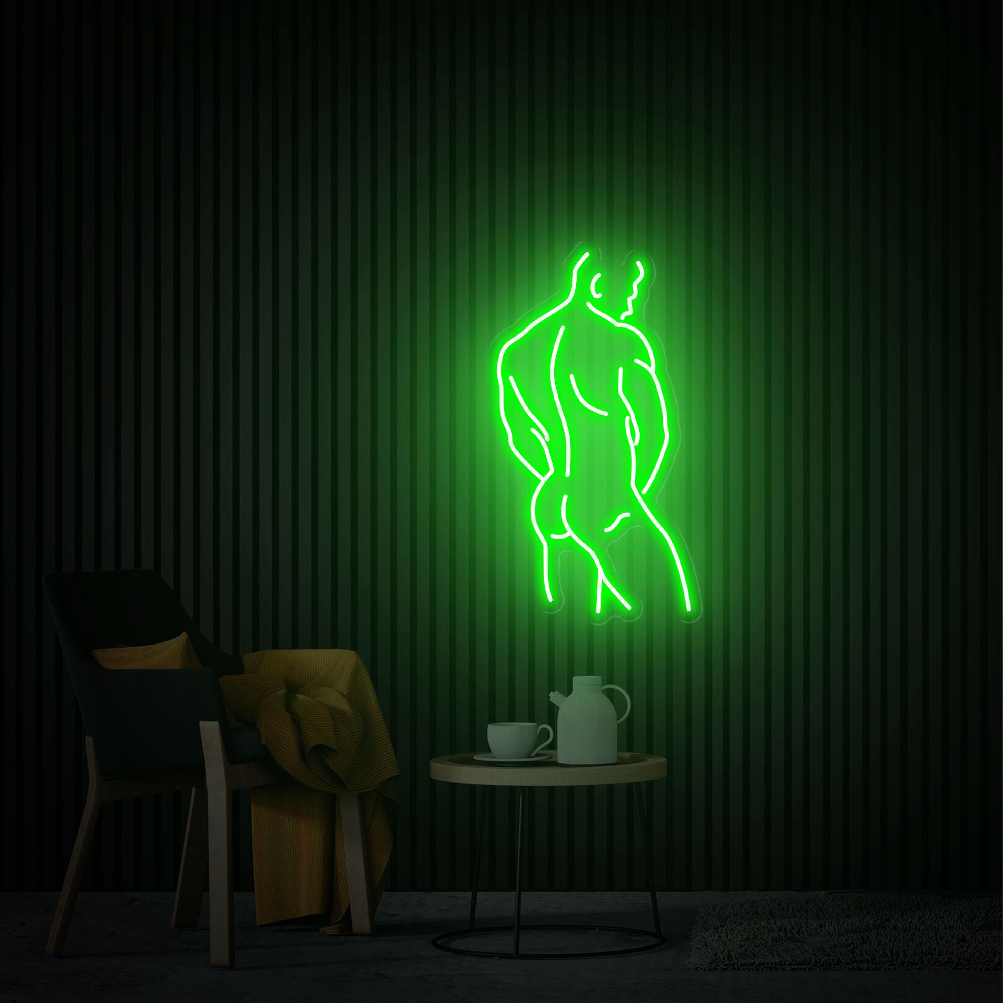 Man Neon Sign, Man Art, Male Body Art, Custom Neon Sign, Bedroom Neon Sign, Masculine Man Wall Art, Man Body Wall Art, Gay Love Art Gift