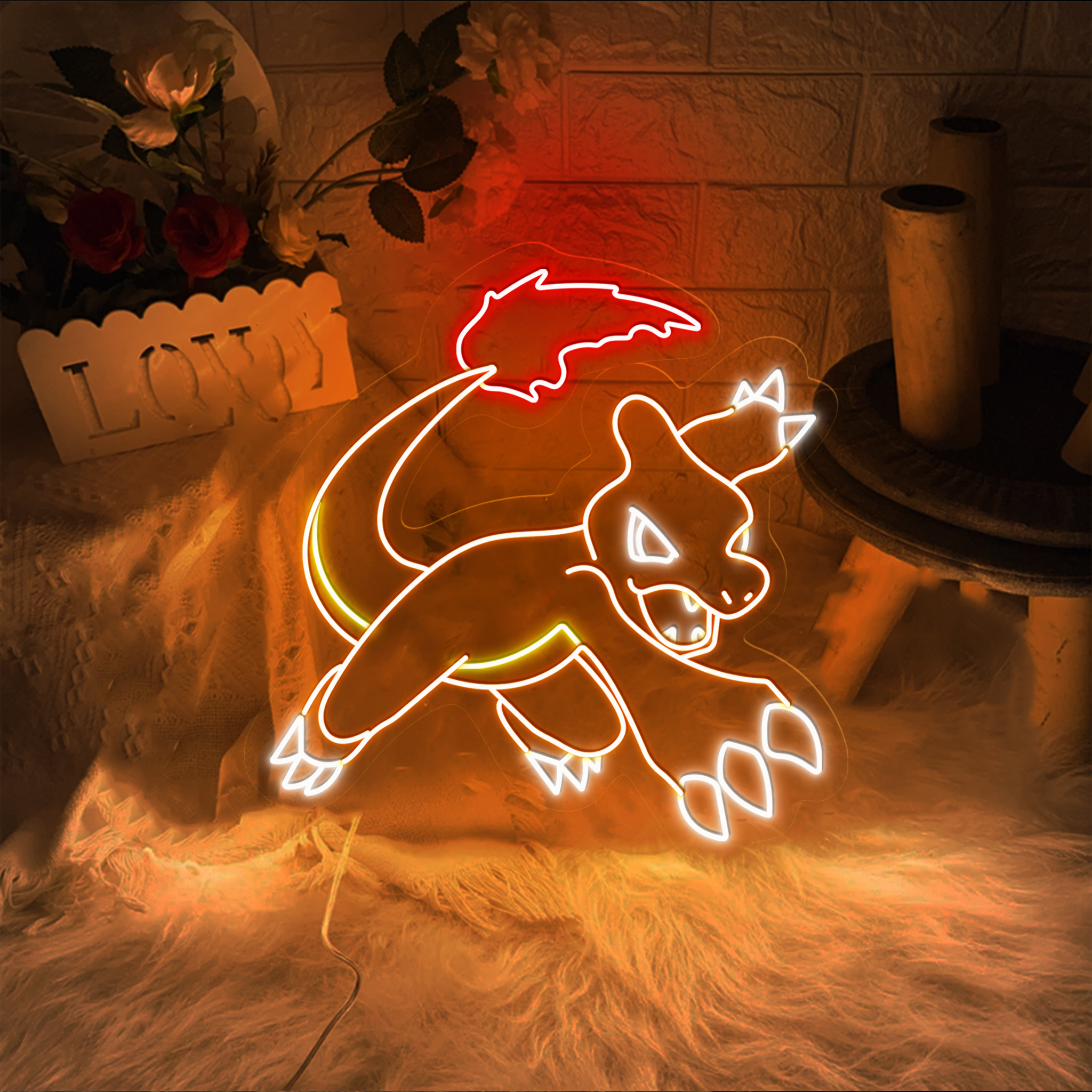 Pokemon Charmeleon Neon Signs Anime Wall Art Decor