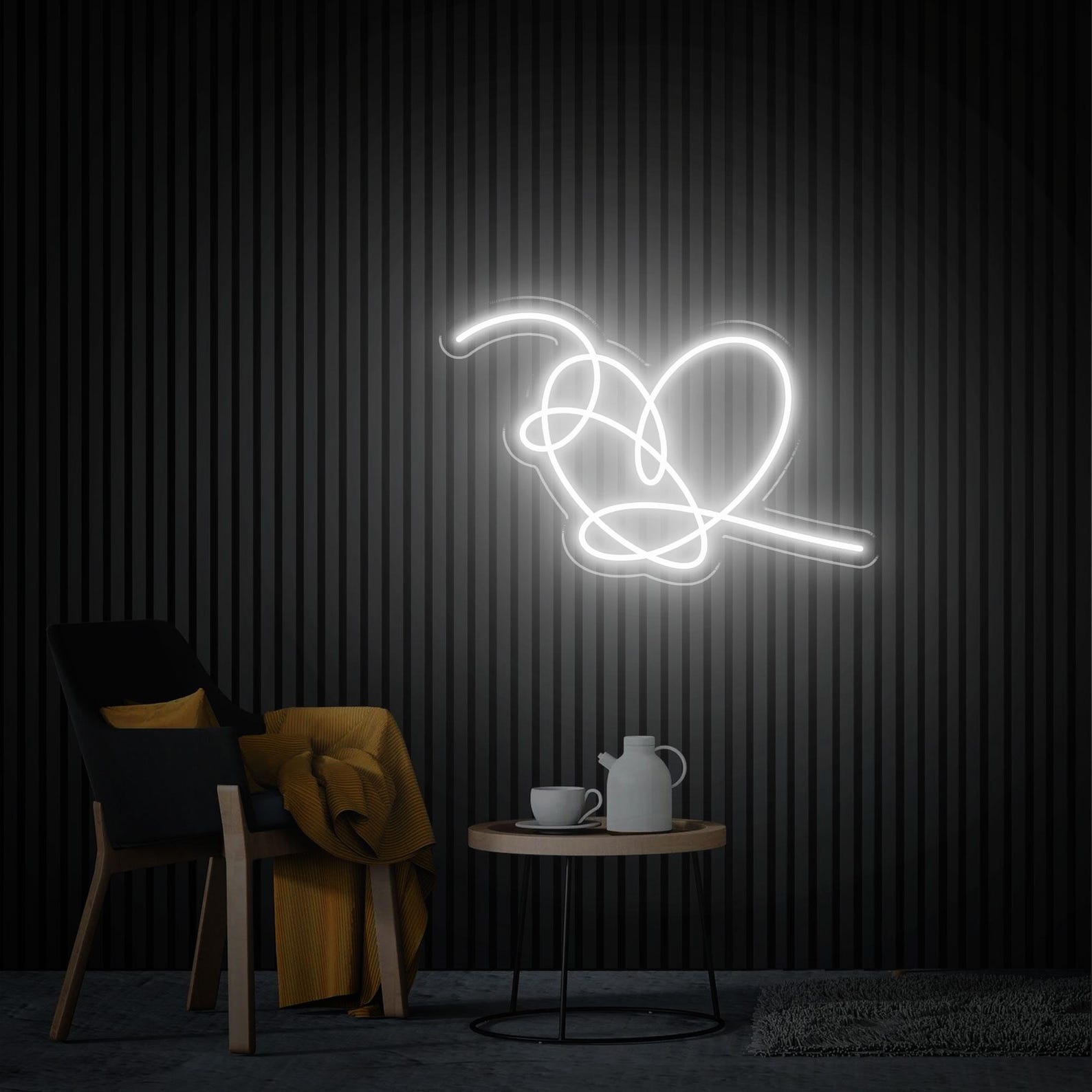Love Yourself Neon Sign, Teen Kpop Gifts, Kpop Home Decor, Kpop Wall Art, Heart Neon Sign Above Bed Sign, Romantic Gift