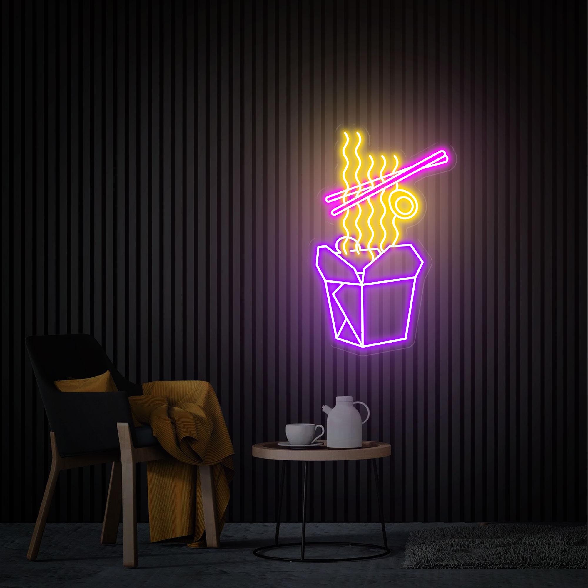 Takeaway Ramen Neon Sign, Japanese Noodles Led Sign, Food Wall Decor, Custom Neon Sign, Kitchen Decor Ramen Wall Art, Takeaway Noodles Sign