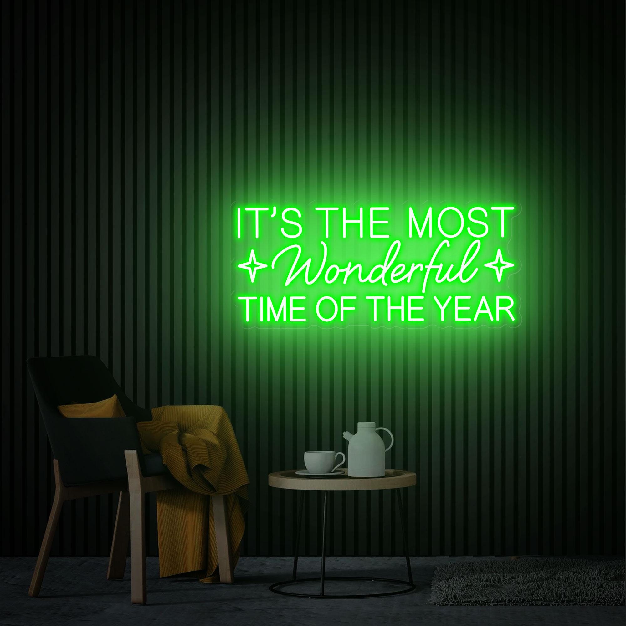 It's the Most Wonderful Time of the Year, Christmas Neon Sign, Christmas Decor, Party Decor Sign, Home Wall Art Personalized Gift Christmas
