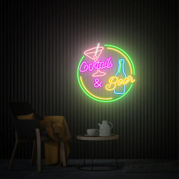 Cocktails and Beer Neon Sign, Cocktails Bar Wall Decor Art, Cocktails Bar Led Sign, Home Bar Decor, Bar Pub Wall Art, Beer Club Led Light