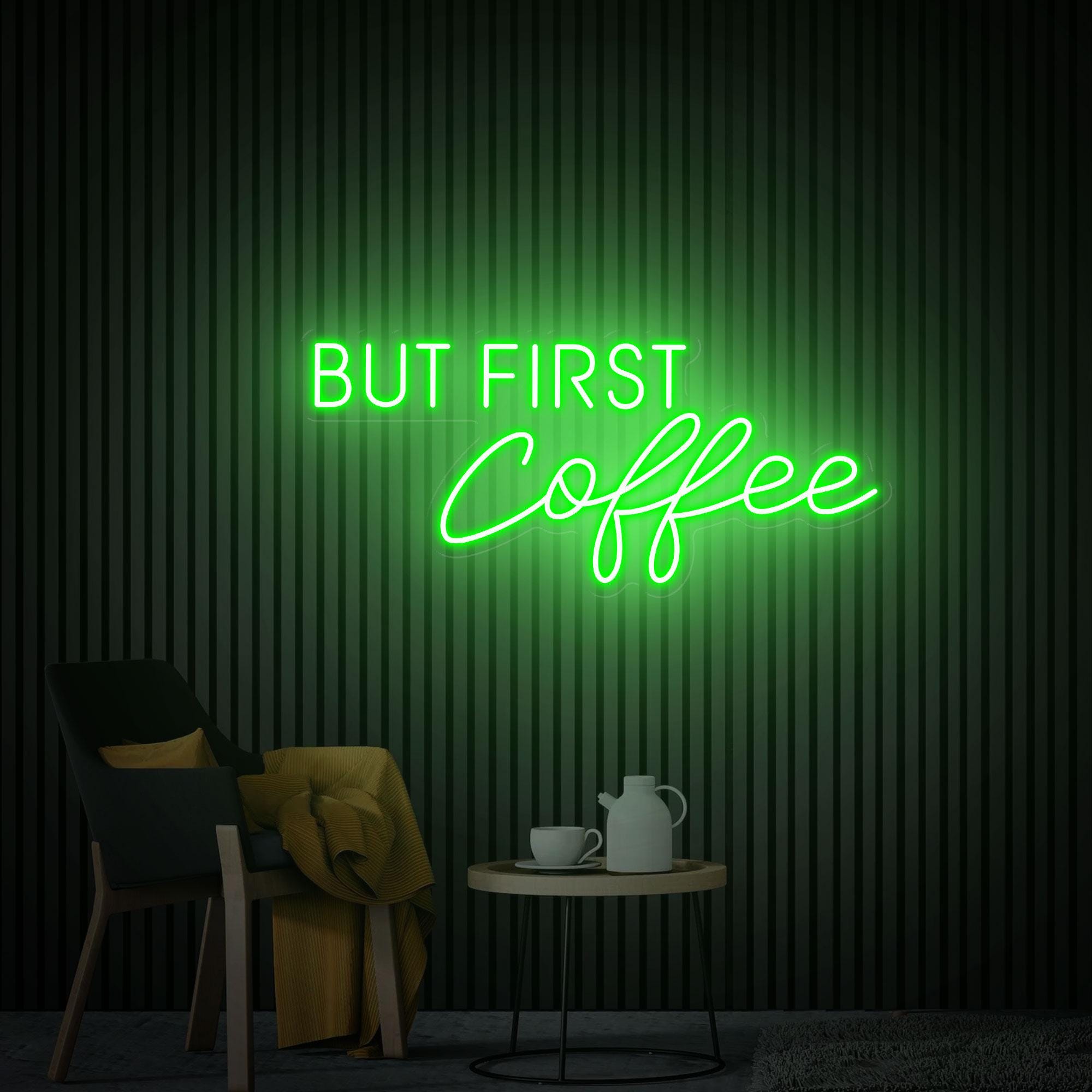 But First Coffee Neon Sign, Cafe Neon Sign, Coffee Neon Wall Art, Custom Neon Sign for Business, Kitchen Wall Decor, New Business Gift