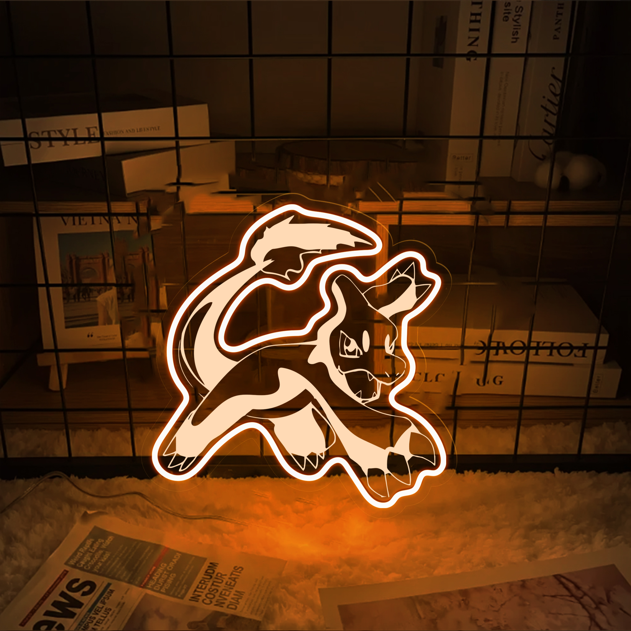 Pokemon Charmeleon Laser Signs Anime Wall Art Decor