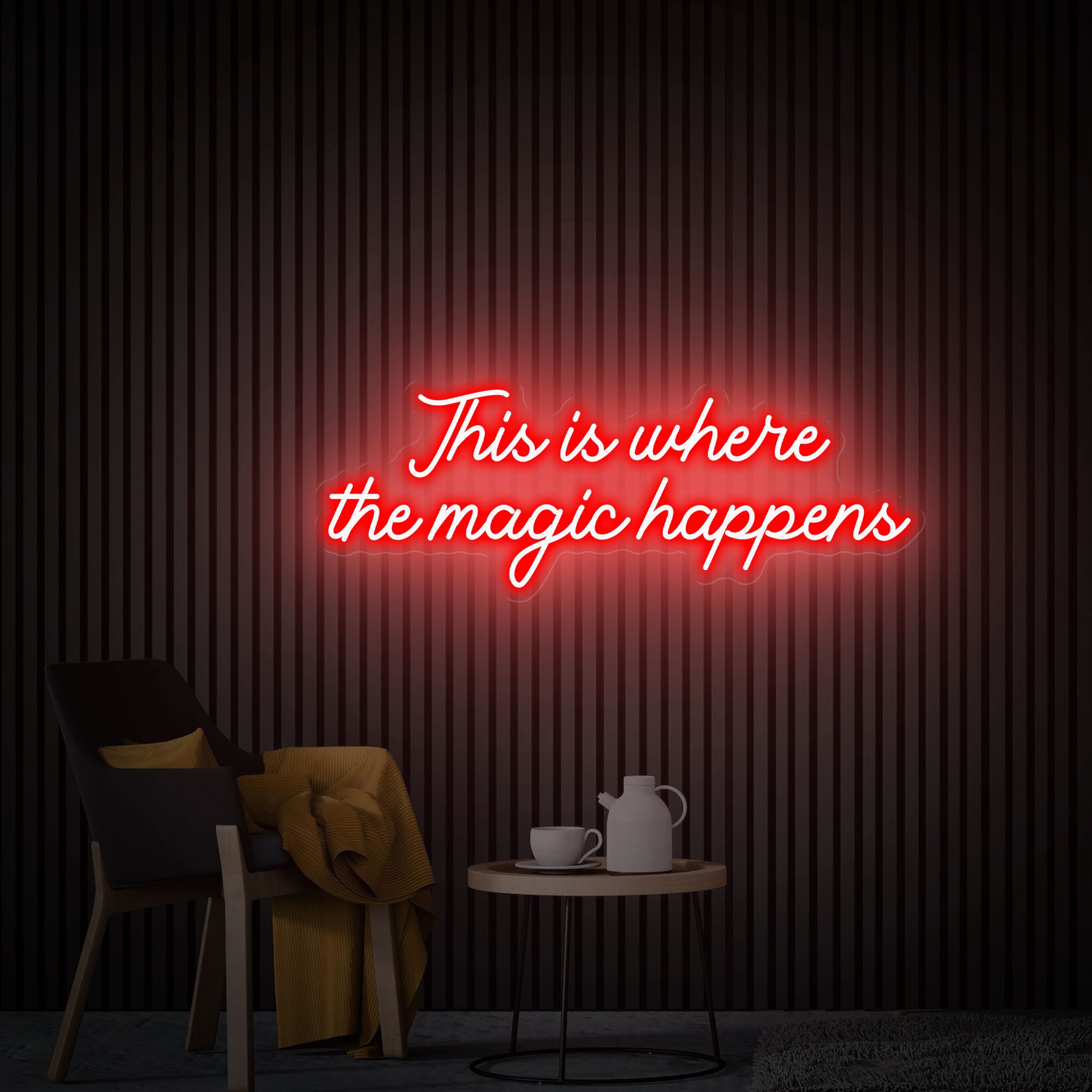 This is Where the Magic Happens Neon Sign, Aesthetic Wall Decor, Bedroom Neon Decor, Beauty Salon Decor, Custom Neon Sign Personalized Gifts