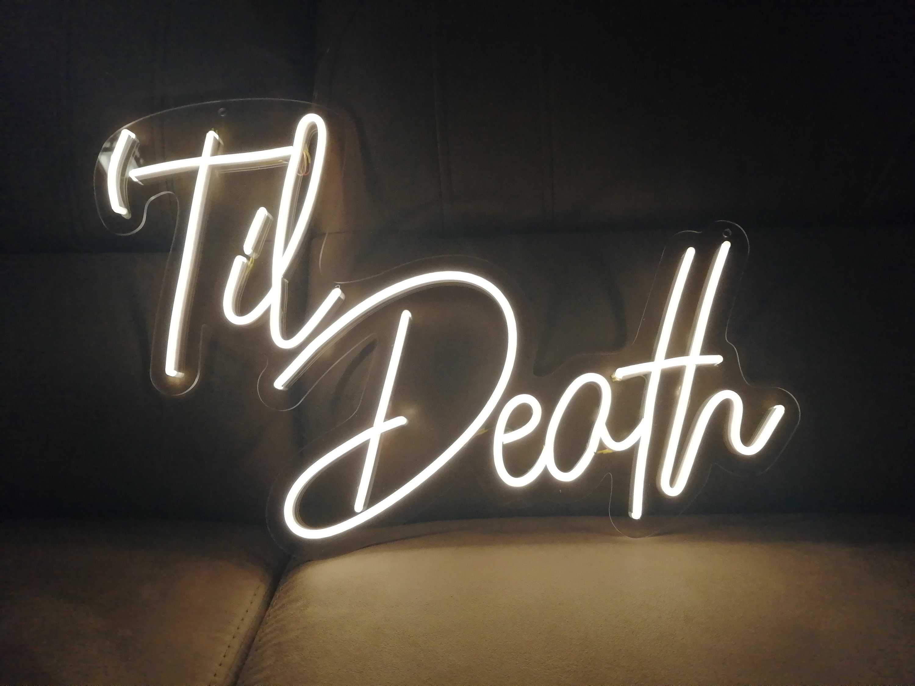 Til Death Neon Sign, Til Death For Wedding, Til Death For Home Decor, Custom Til Death Neon Sign, Personalized Til Death Neon Sign