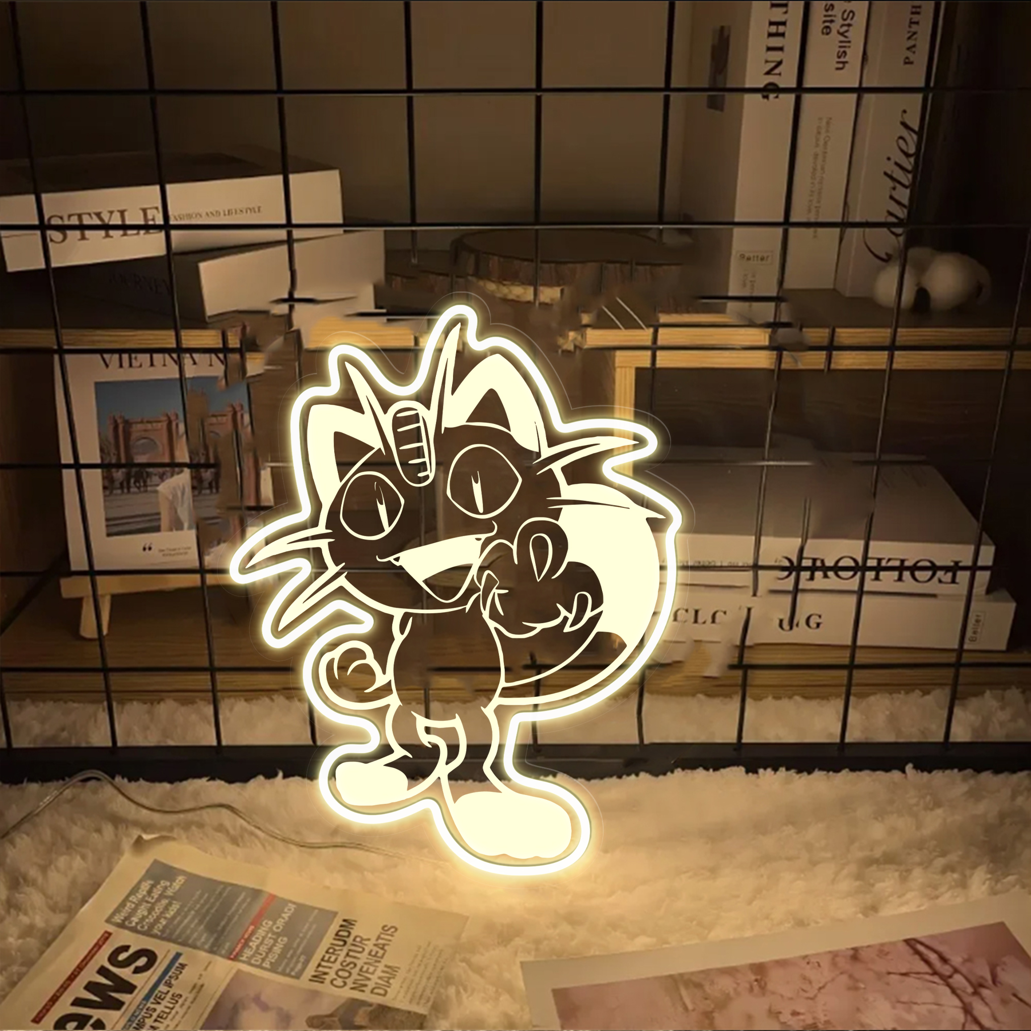 Pokemon Meowth Laser Signs Kids Room Decor