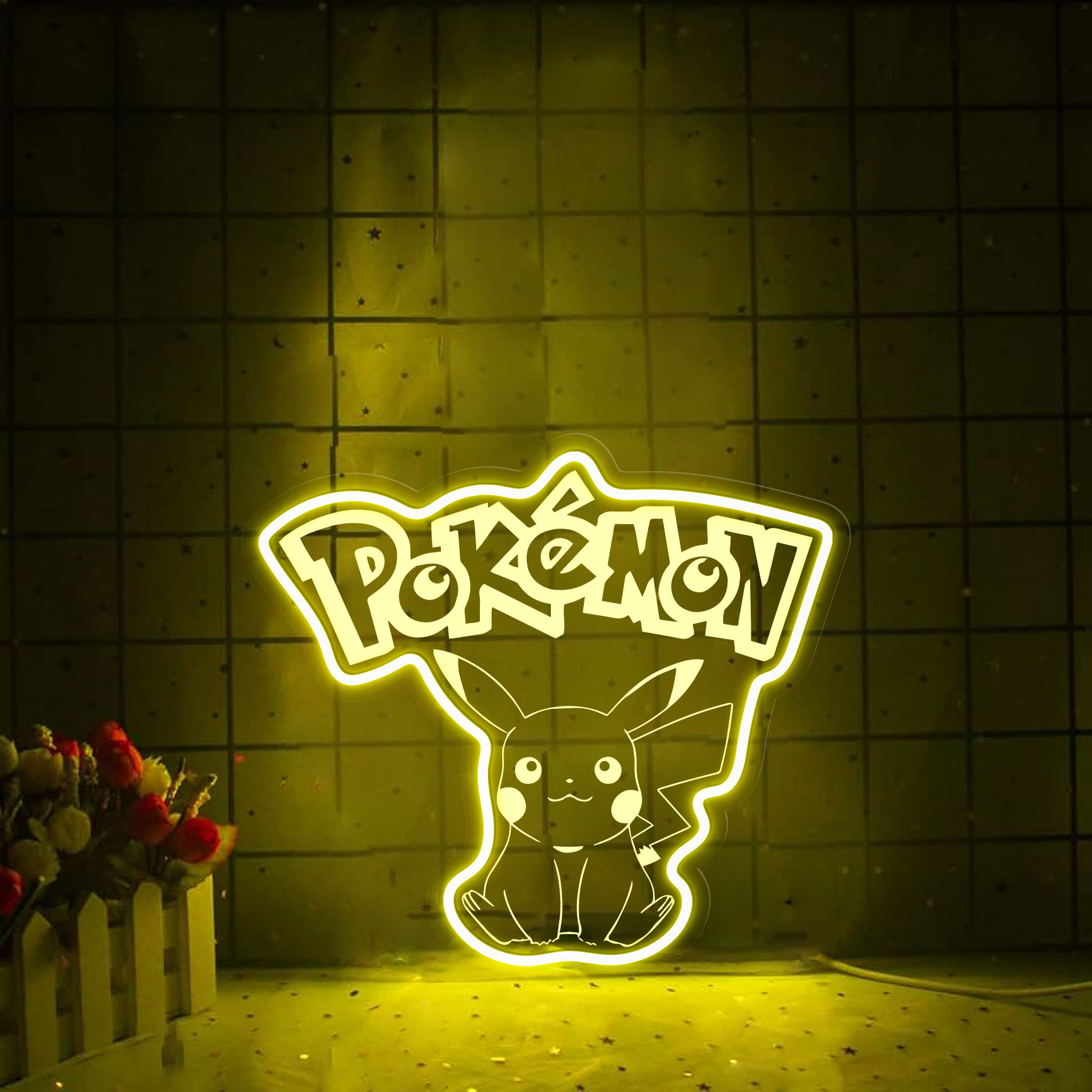 Pikachu Laser Signs Pokemon Wall Art