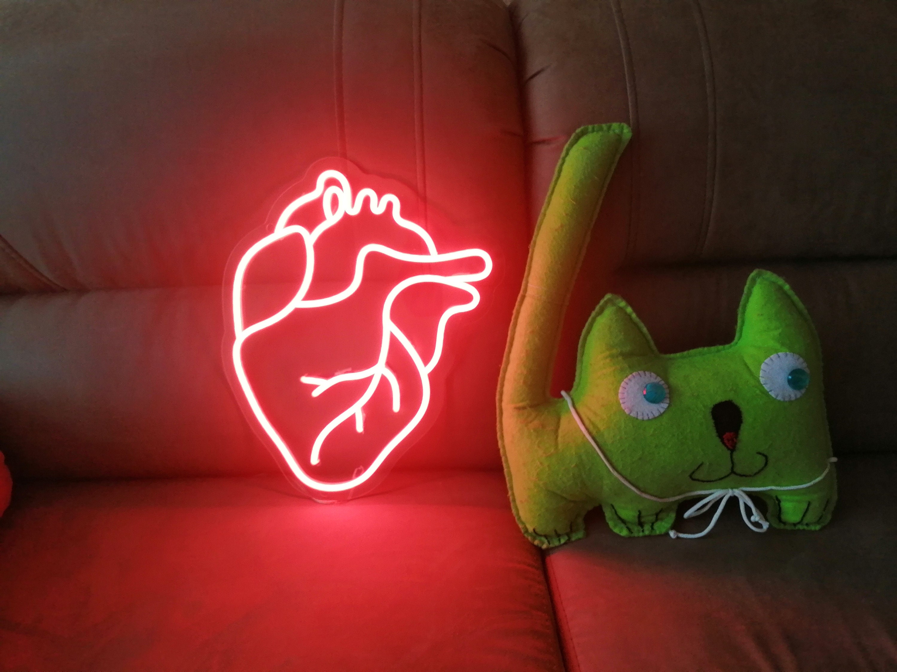 Neon Sign Led Neon Heart, Human Heart Neon Sign, Neon Sign For Home Decor, Wall Decor Neon Sign