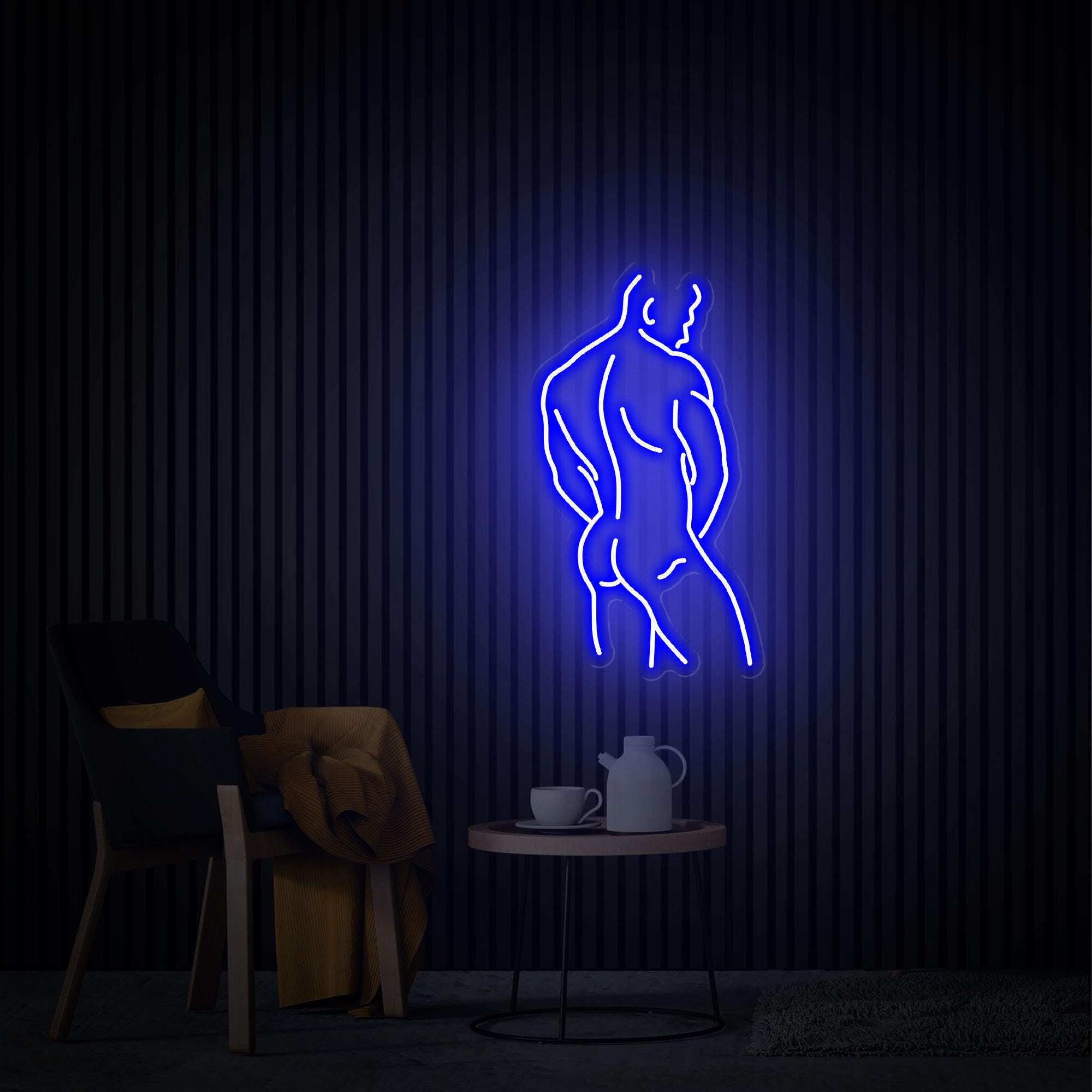 Man Neon Sign, Man Art, Male Body Art, Custom Neon Sign, Bedroom Neon Sign, Masculine Man Wall Art, Man Body Wall Art, Gay Love Art Gift
