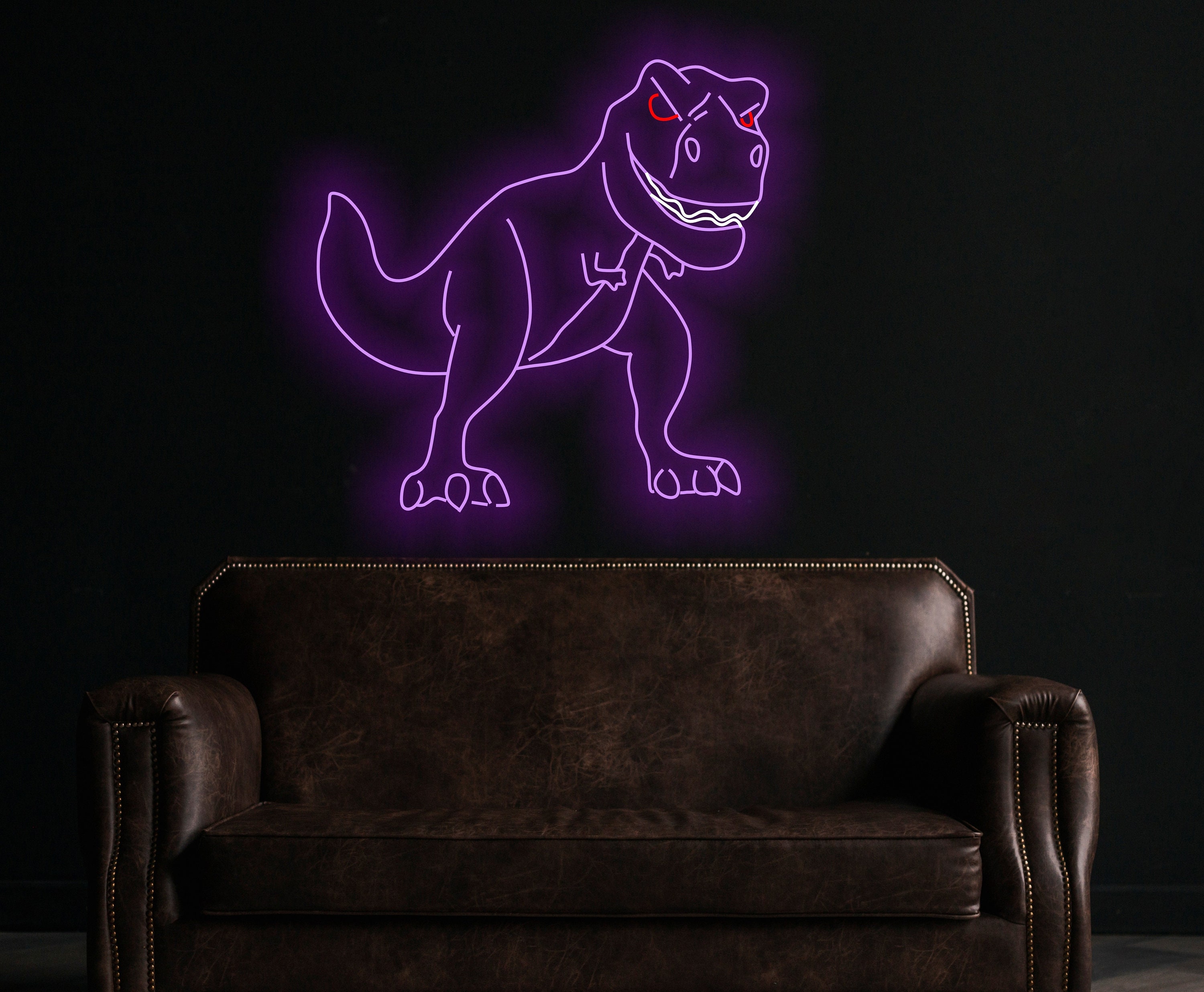 Dinosaur Neon Sign, T-Rex Dinosaur Neon Sign, Tyrannosaurus Rex Neon Sign, Ancient Reptiles Neon Sign, Rex Neon Sign, Terrible Lizard Neon