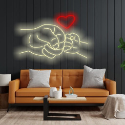 Hand Neon Sign, Neon Sign Hand Of Man And Child, Father's Day Neon Sign, Parent And Child Holding Hands Neon Sign, Dad Child Hand Neon Sign