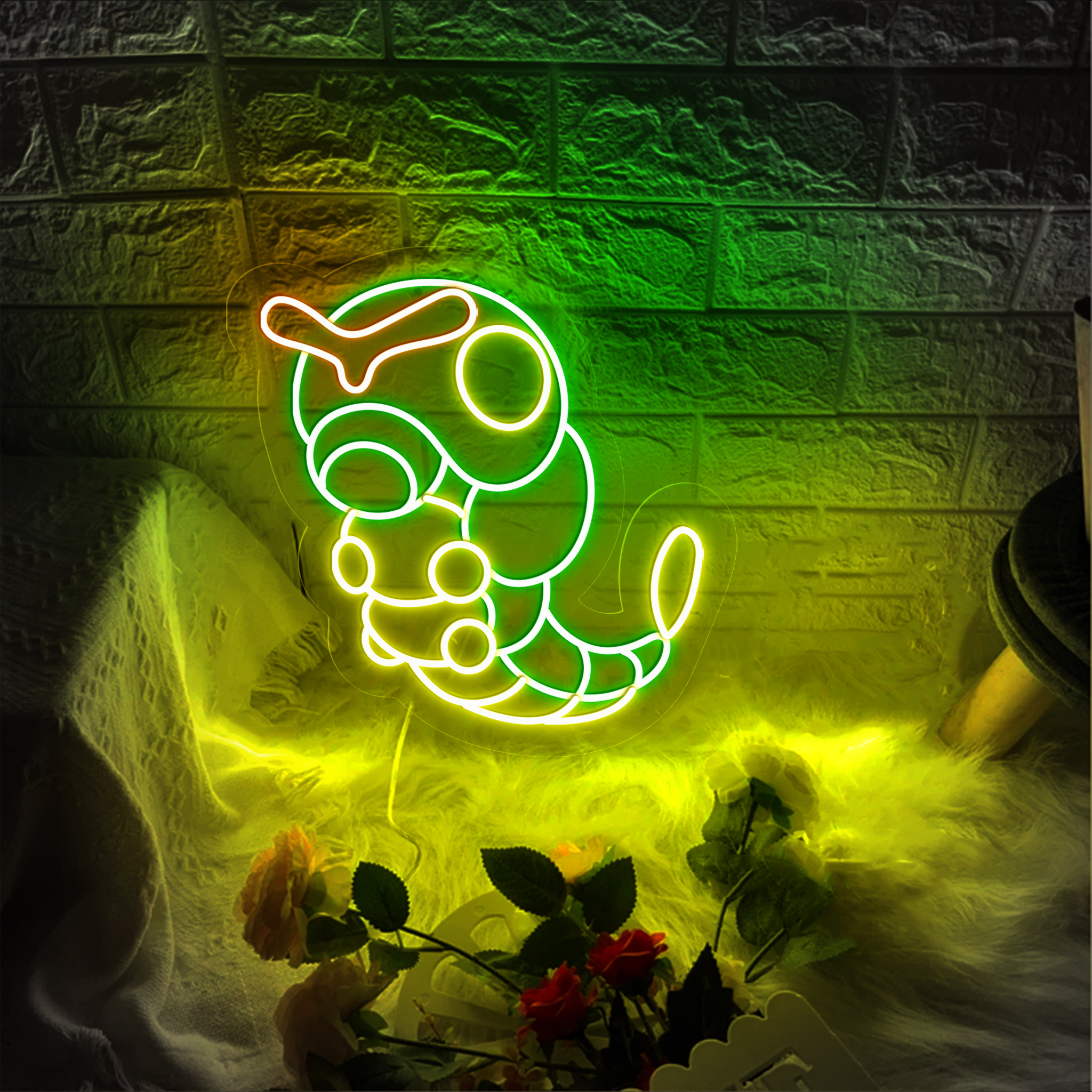Caterpie Neon Signs Pokemon Wall Art