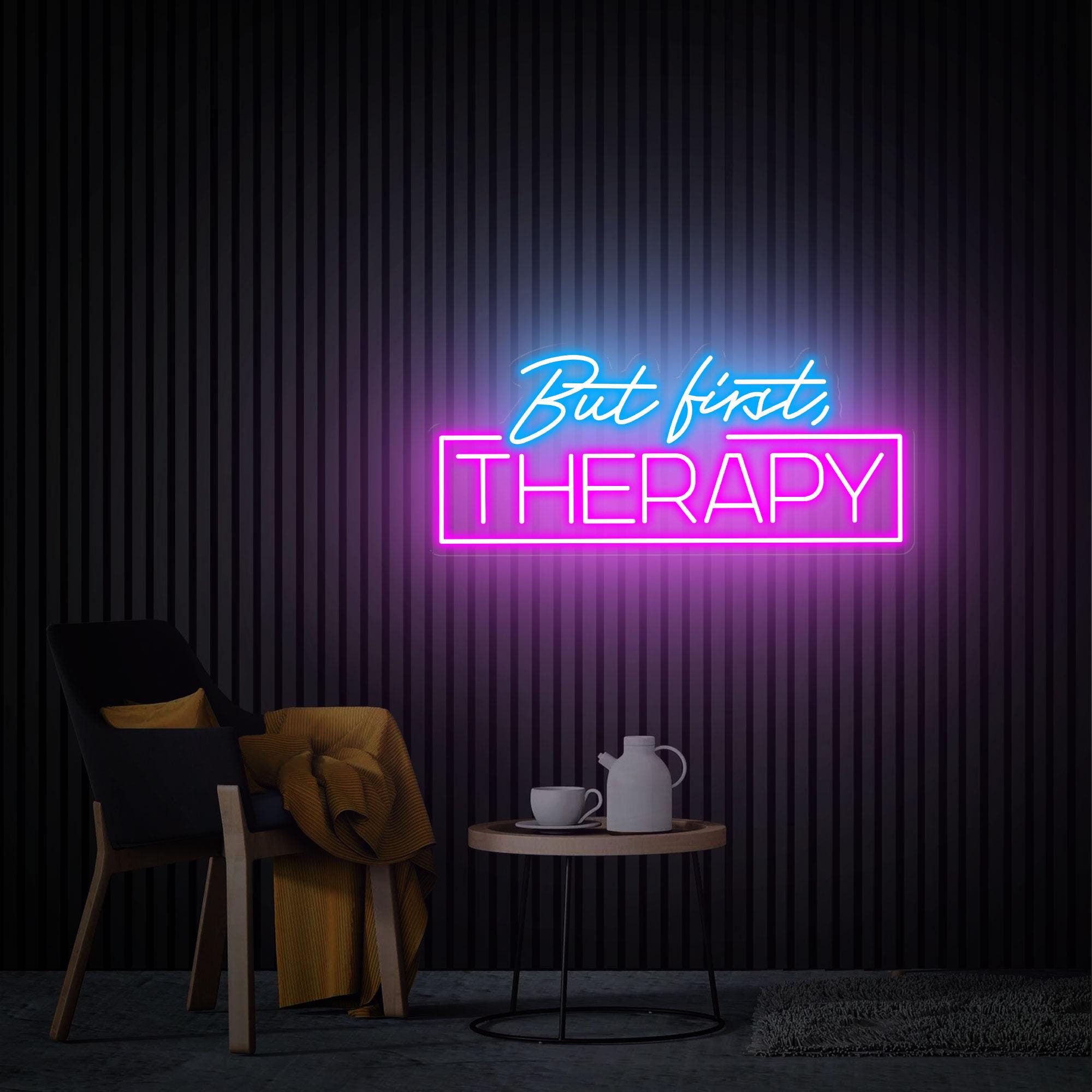 But First Therapy Neon Sign Med Spa Salon Wall Decor Custom IV Therapy Neon Sign IV Drip Led Light Custom Business Logo Sign Therapy Room