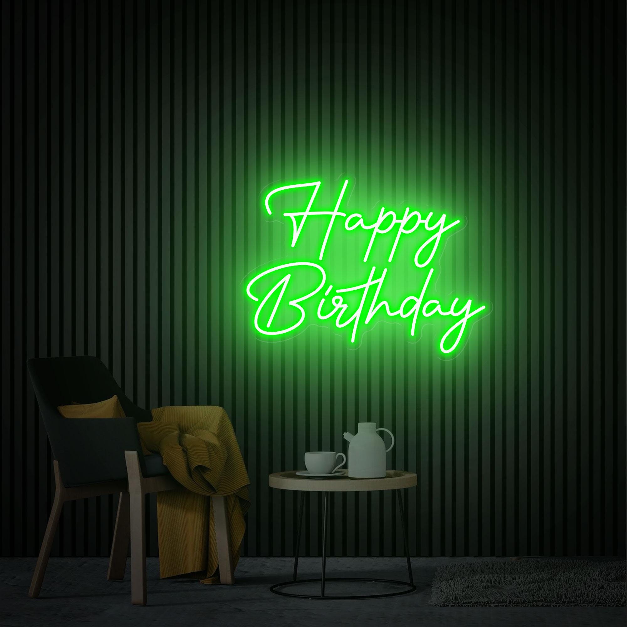 Happy Birthday Neon Sign, Custom Neon Sign, Birthday Party Decor Birthday Backdrop, Birthday Present, Neon Sign Wall Decor Personalized Gift