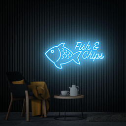 Fish & Chips Neon Sign, Fish Chips Led Neon Light, Kitchen Decor Custom Neon Sign, Fish And Chips Lover Gift, Street Food Restaurant Decor