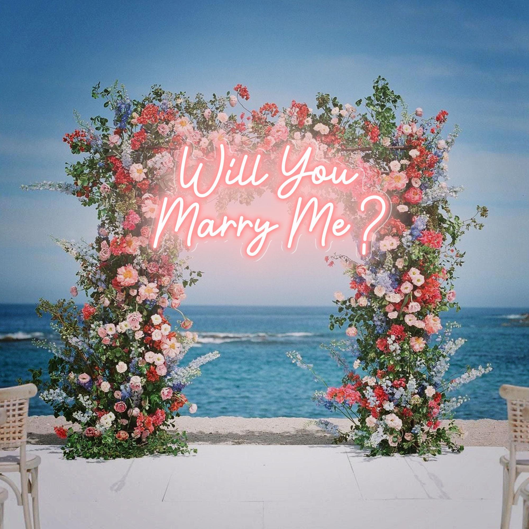 Will You Marry Me Neon Sign, Wedding Neon Sign, Wedding Backdrop Engagement Party Decor, Custom Wedding Neon Light Personalized Gift for Her