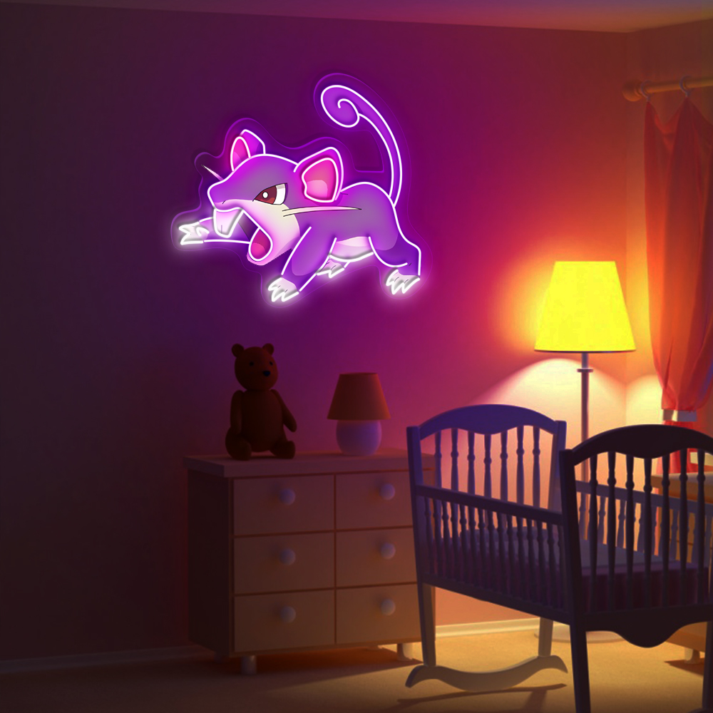 Rattata UV Signs Pokemon Wall Art