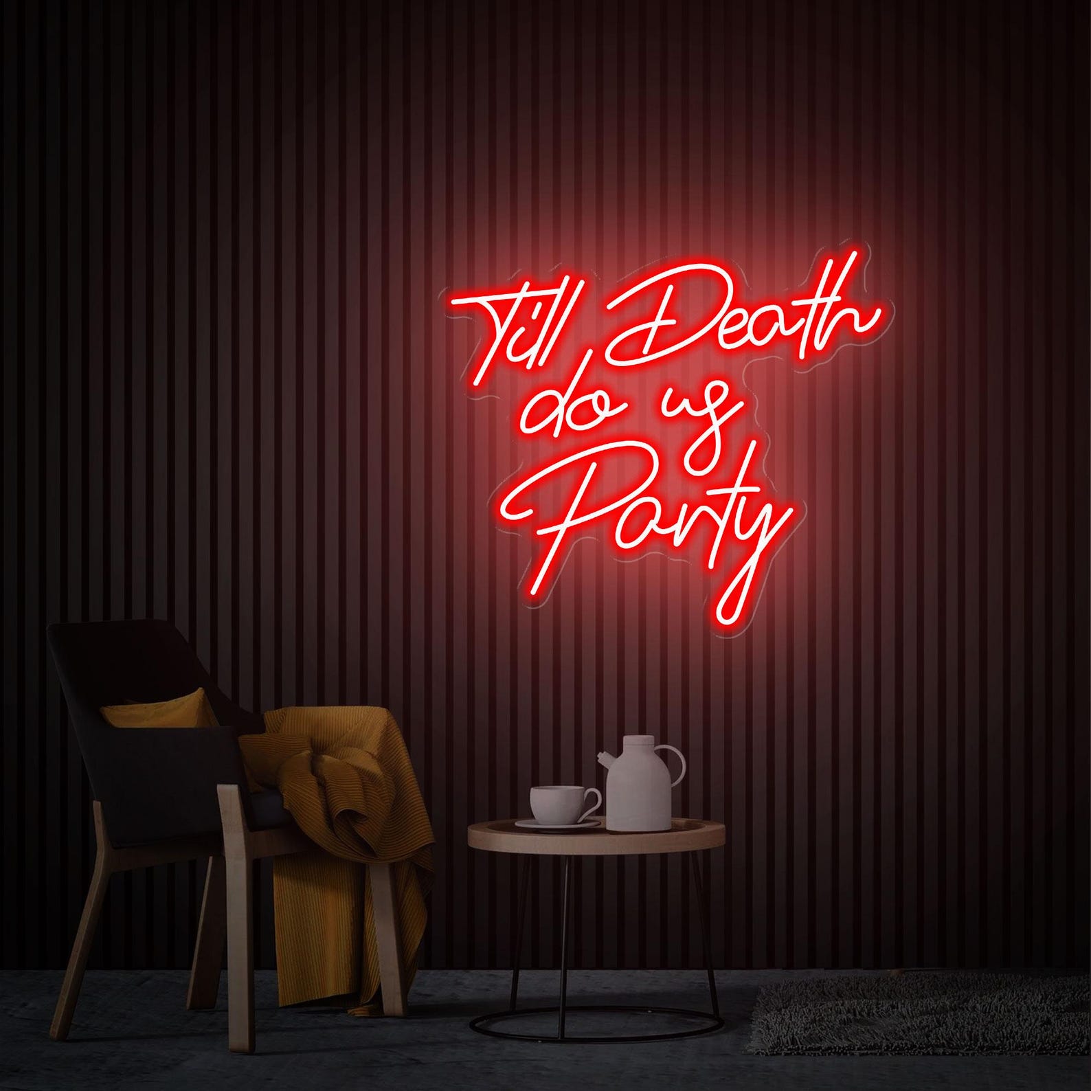 Til Death Do US Party Neon Sign, Neon Wedding Sign, Custom Wedding Sign, Personalized Gift Wedding Engagement Party Bar Decor Gift for Her