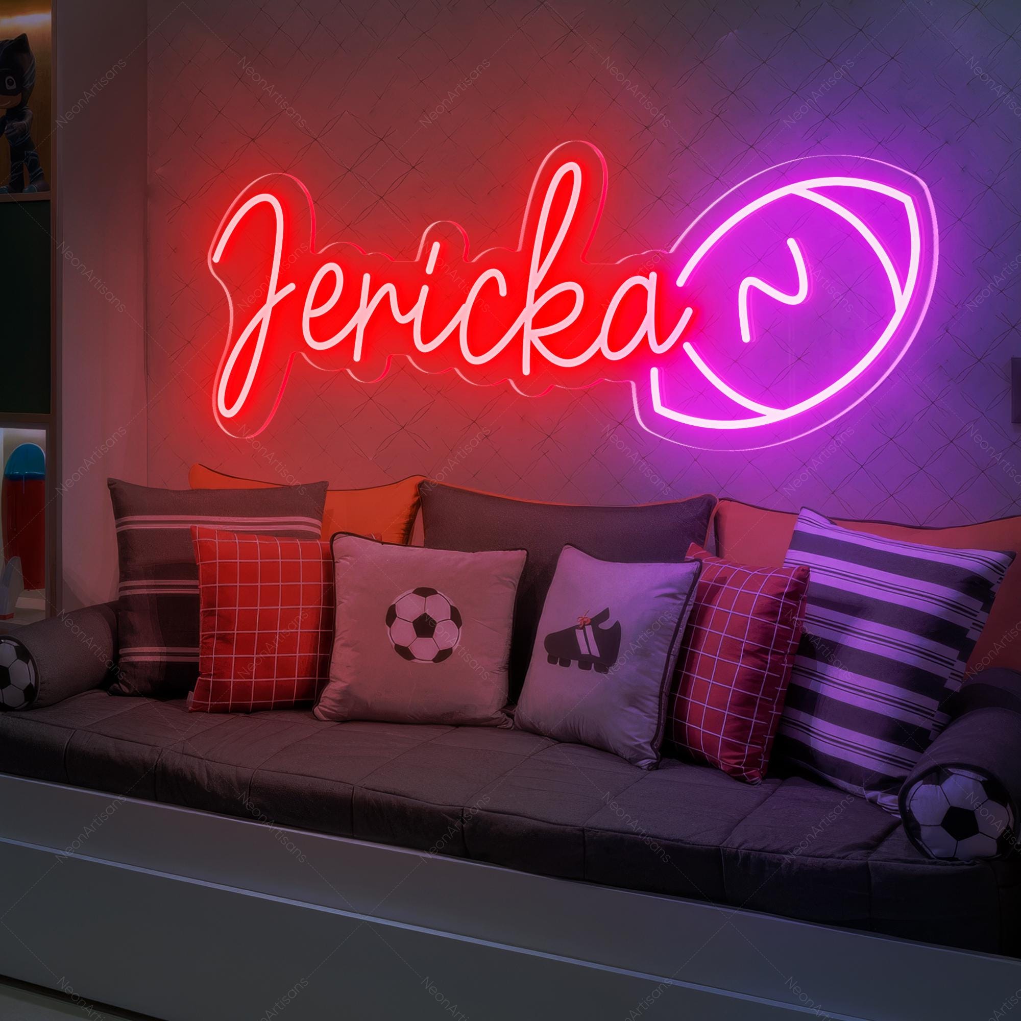 Rugby Name Neon Sign, Nursery Decor, Personalized Neon Sign, Personalized Name Neon Sign, Name Neon Sign, Kids Name Sign, Rugby Gift