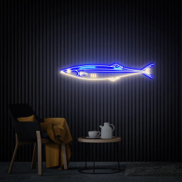 Fish Neon Sign Saury Decor Led Sea Art Light Sign Custom Fish Neon Sign Kitchen Decor Seafood Restaurant Wall Decor Home Dinning Room Decor