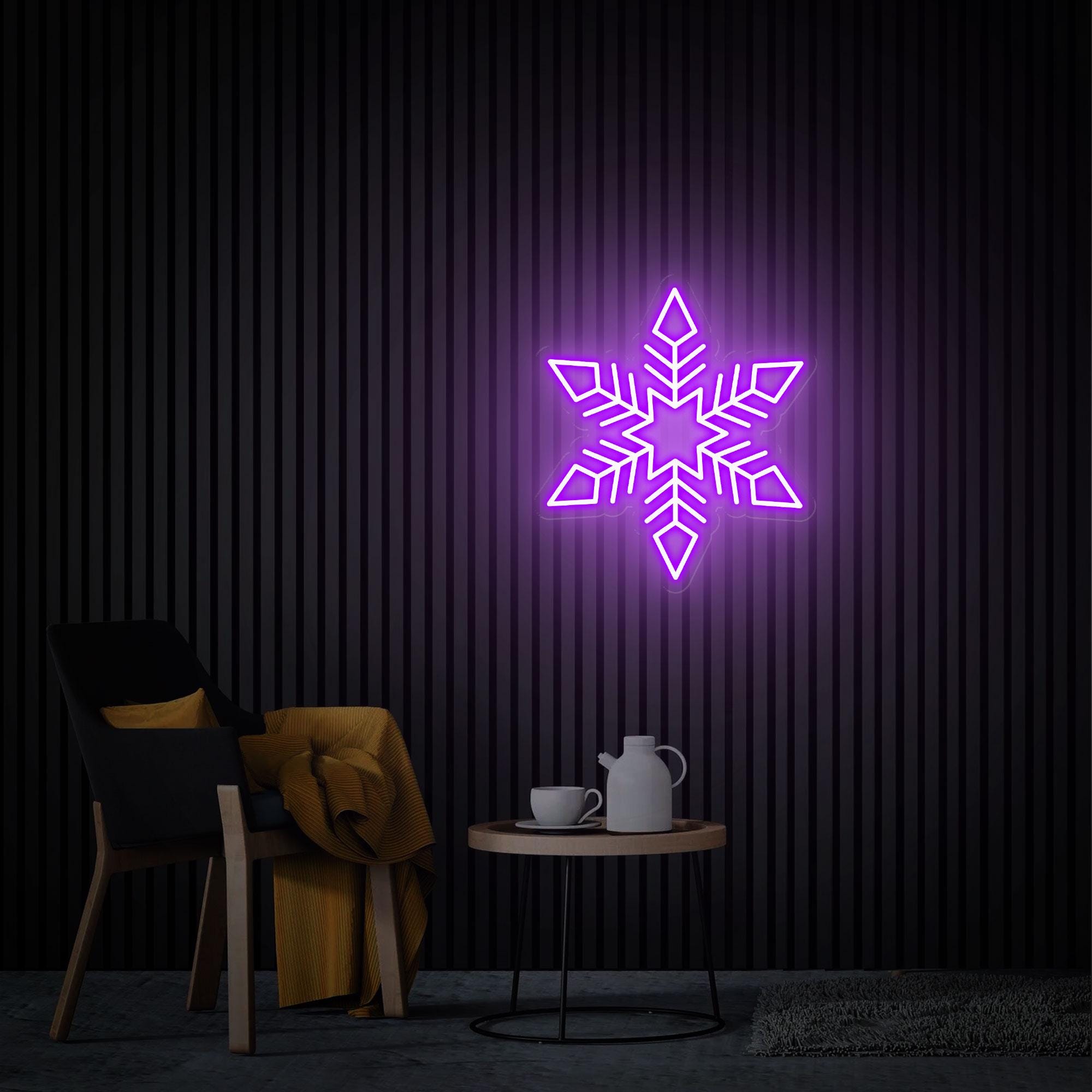 Snowflake Neon Sign Snowflake Neon Wall Art Christmas Led Light Sign Custom Neon Sign Christmas Party Decor Home Party Neon Bar Sign Gifts