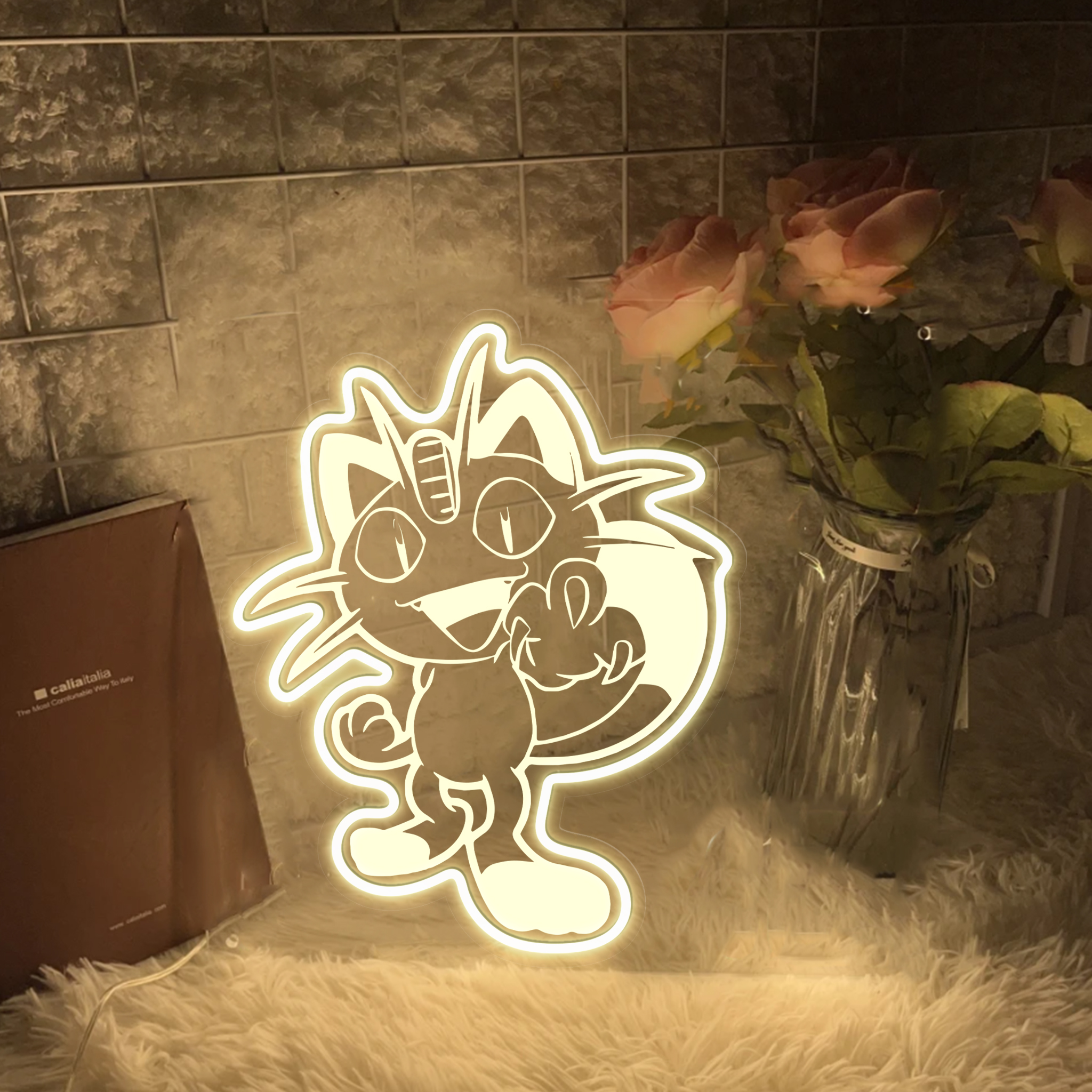 Pokemon Meowth Laser Signs Kids Room Decor