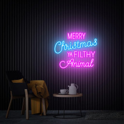 Merry Christmas Ya Filthy Animal Neon Sign, Christmas Led Light Sign, Custom Neon Sign, Christmas Decor, Room Party Decor, Neon Bar Sign