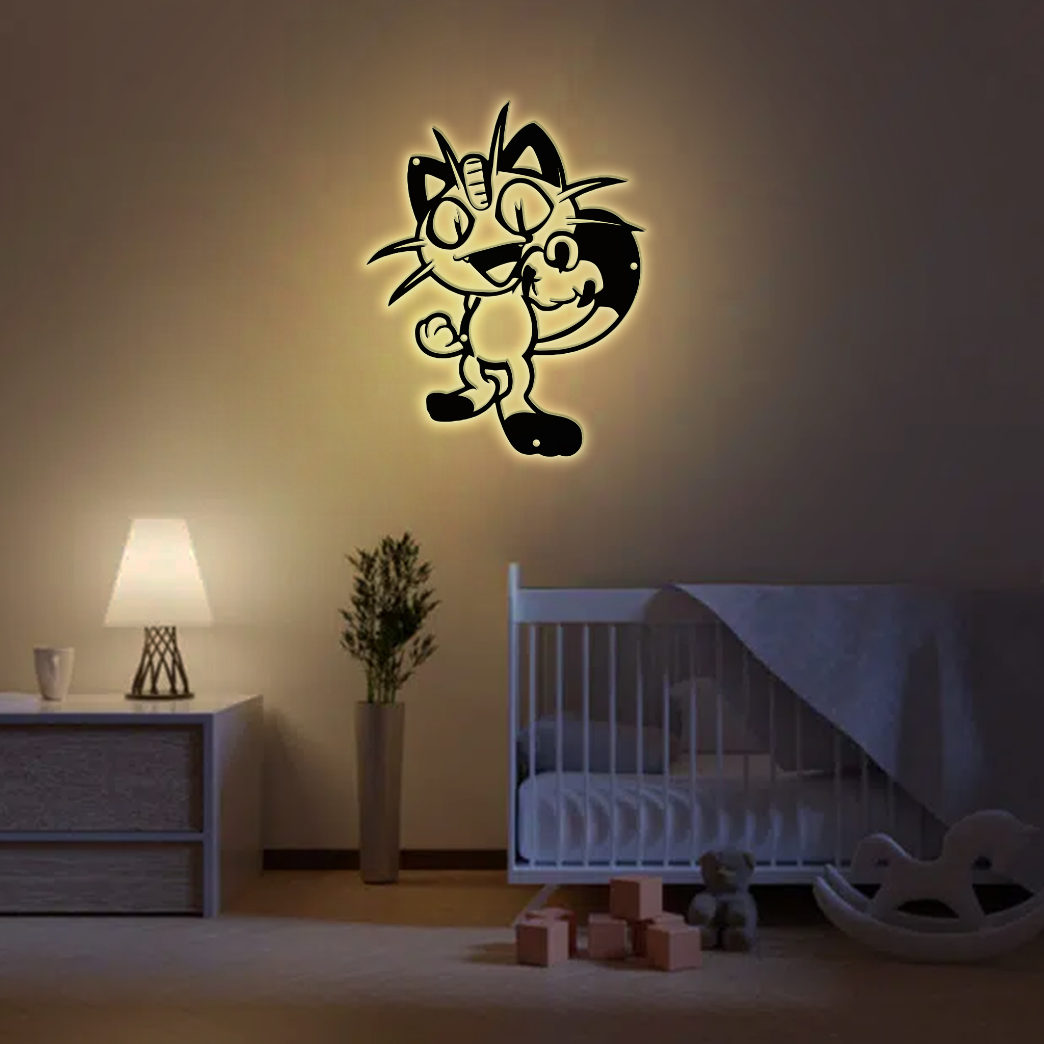 Pokemon Meowth Metal Signs Kids Room Decor