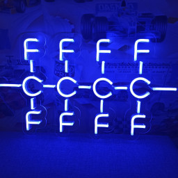 Neon sign Polytetrafluoroethylene Molecule - LED Light, Molecule - LED Light Neon Sign Formula, Teflon Molecule - LED Light Neon Sign