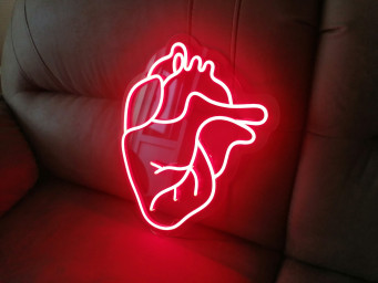 Neon Sign Led Neon Heart, Human Heart Neon Sign, Neon Sign For Home Decor, Wall Decor Neon Sign