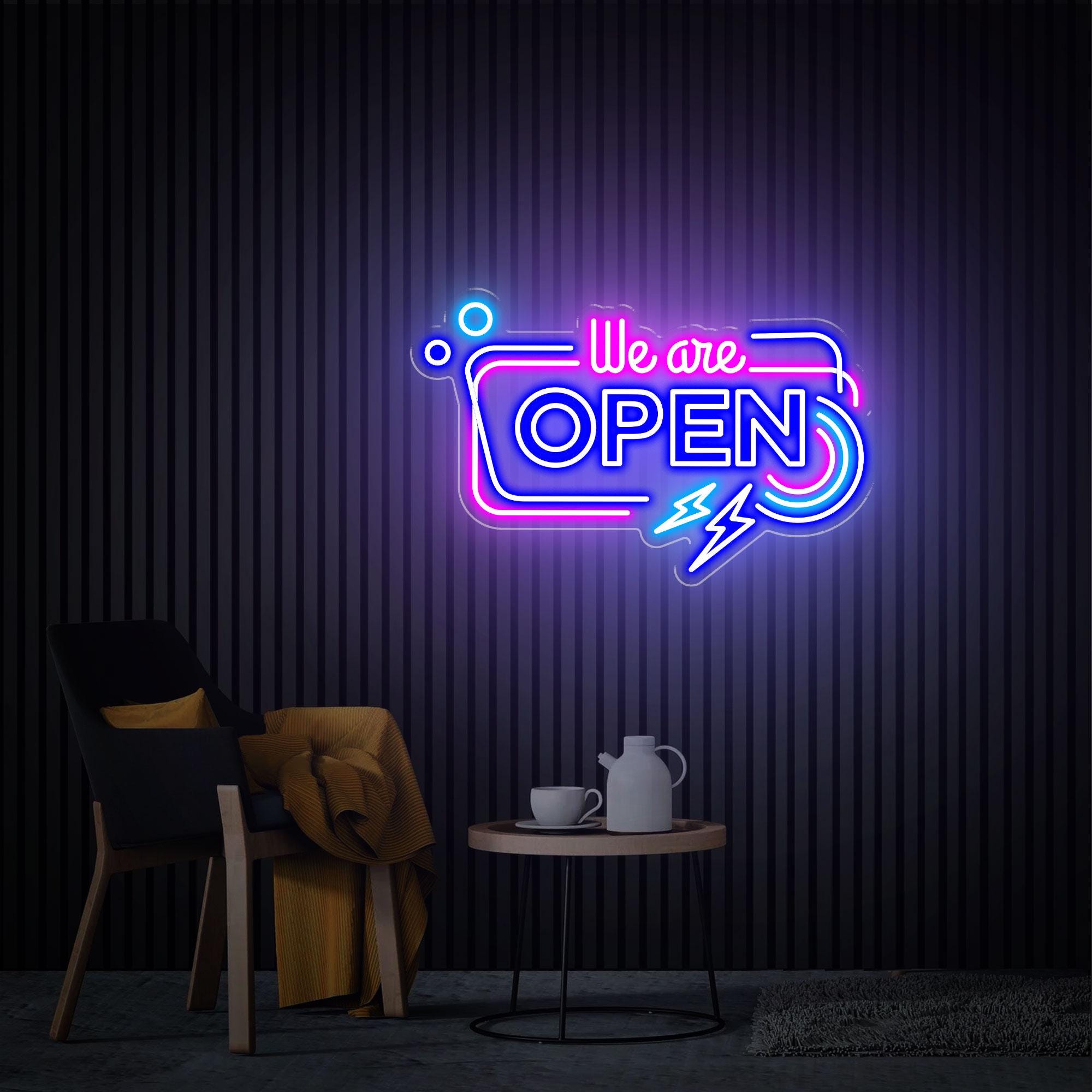 We're Open Neon Sign, Store Open Led Sign, Custom Open Neon Light, Business Logo, New Business Gift, Shop Bar Welcome Sign