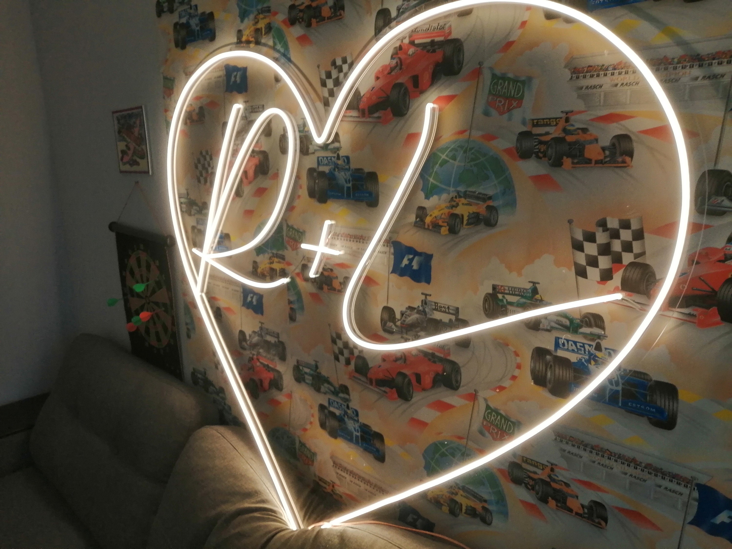 Custom Wedding Heart Neon Sign, Personalized Initials With Heart For Wedding Neon Sign, Neon Sign For Wedding, Wedding Neon Sign