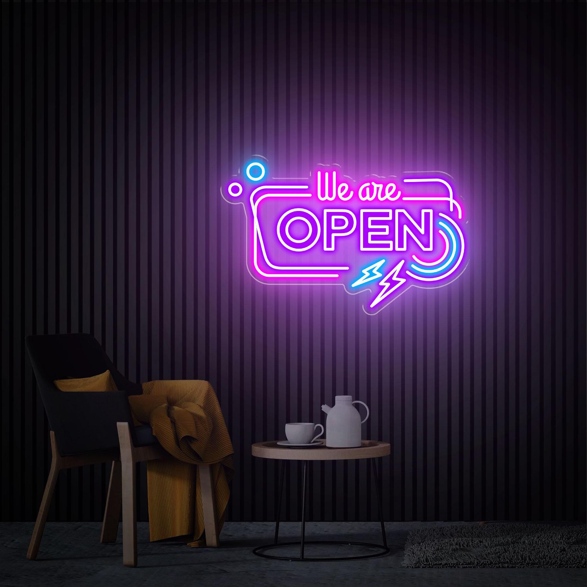 We're Open Neon Sign, Store Open Led Sign, Custom Open Neon Light, Business Logo, New Business Gift, Shop Bar Welcome Sign