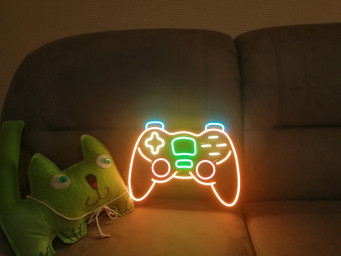 Game Controller Led Neon Sign, Game Room Decor Led Sign, Neon Lights For Gaming Table